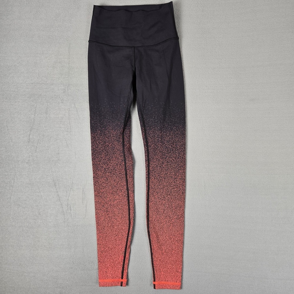Lululemon Black Red Ombre Speckle Wunder Under Hi-Rise Tight‎ 28" Womens 4